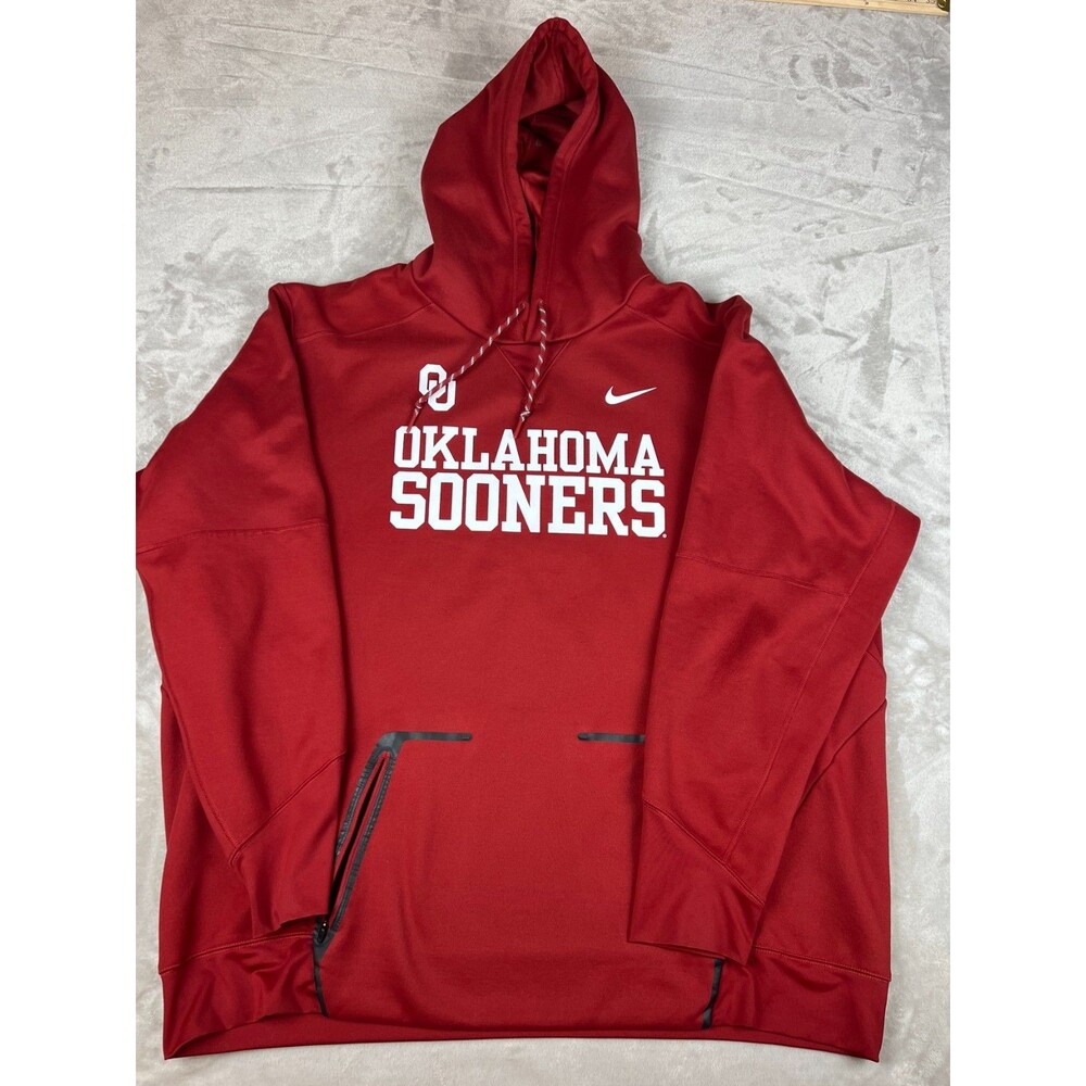 Nike Oklahoma Sooners Mens 3XL Hoodie Dri FIT Red OU Football Pullover